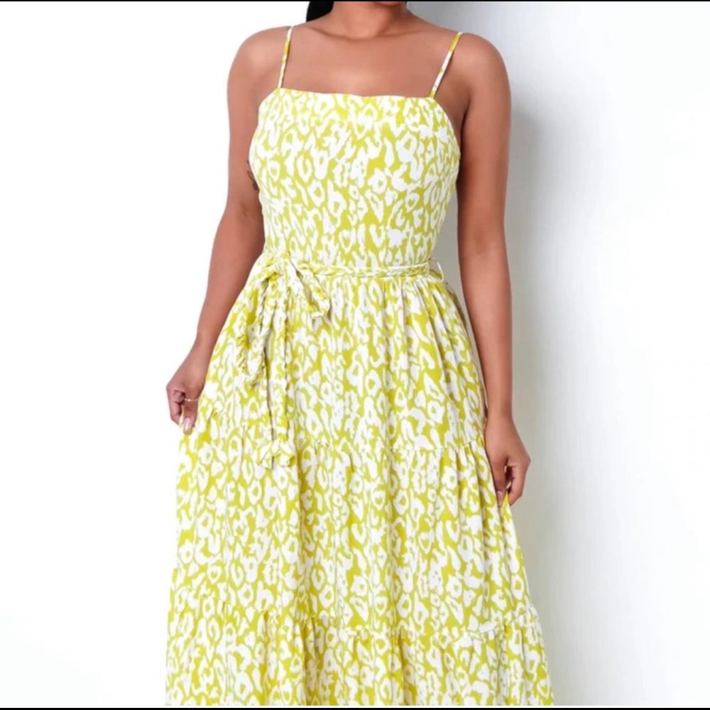 Cheetah Maxi Dress with tie